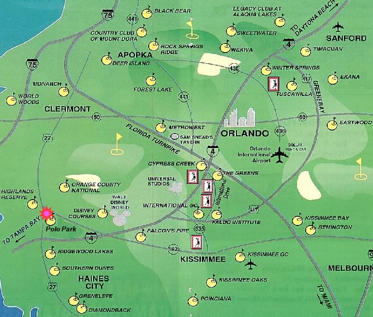 Orlando golf courses map