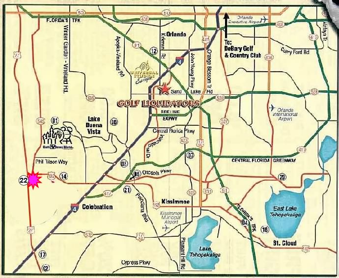 Orlando Golf courses map